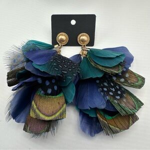 Elegant Feather Earrings with Gold Accents